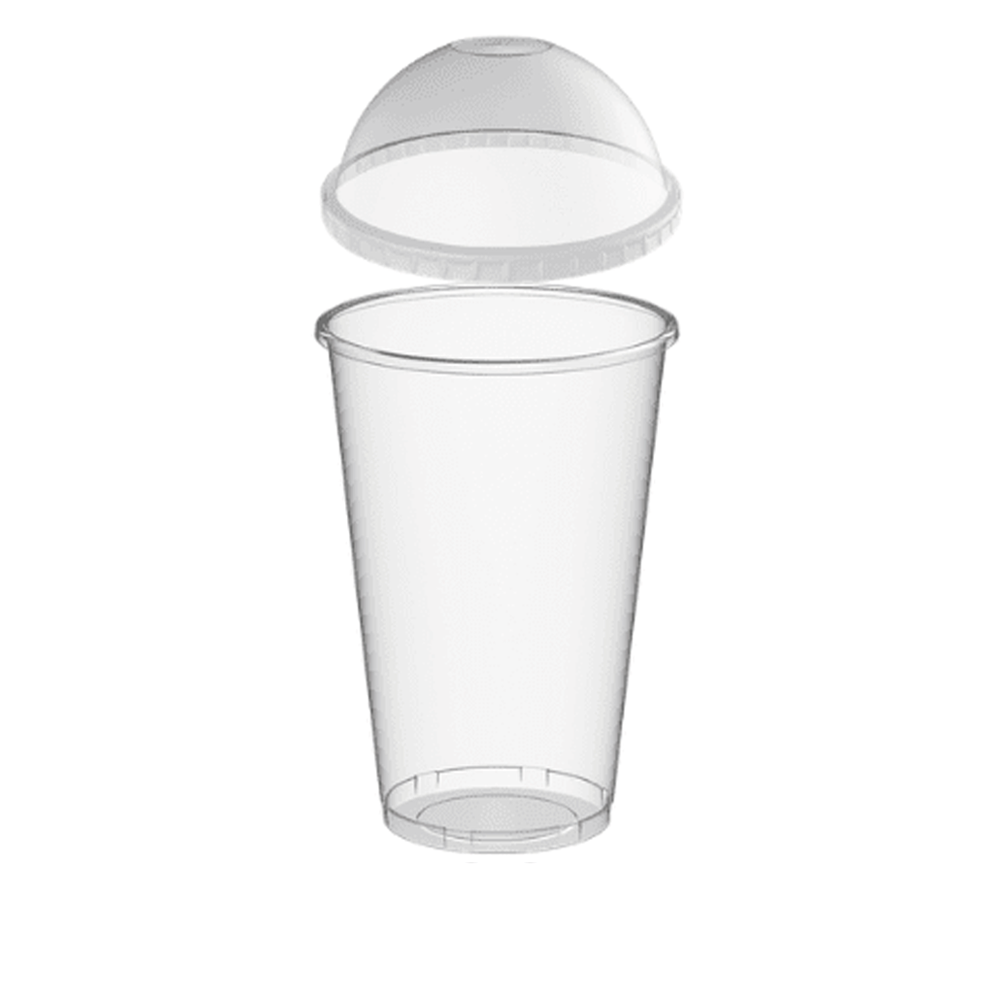 360ml Gobelets en plastique transparents jetables avec couvercles plats -  Transparent - Cdiscount Maison