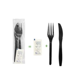 Cuillère NOVA emballée - Cuillère noire emballée alimentaire en plastique -  EJEM EMBALLAGES