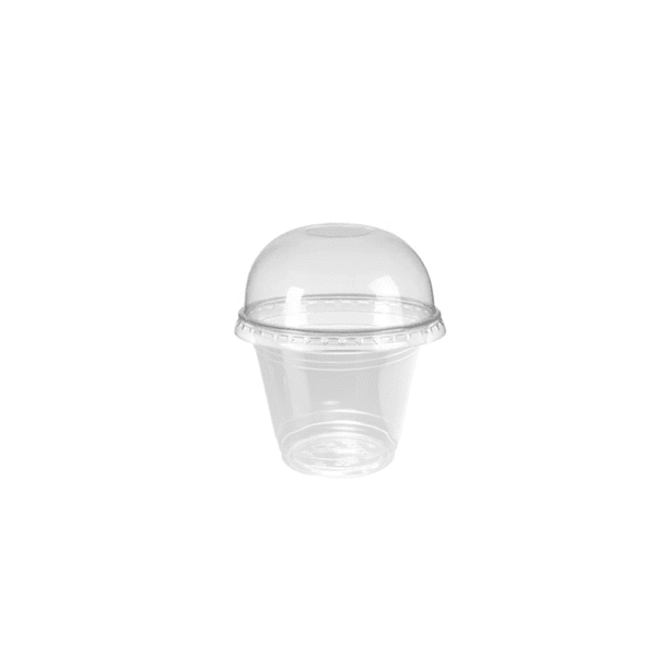 8oz PET Ø92 + Ø92 DOM LID- Gobelet transparent en plastique avec couvercle dôme sans trou 250 CC