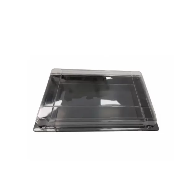 Barquette sushi noire avec couvercle détaché 300×200 mm
