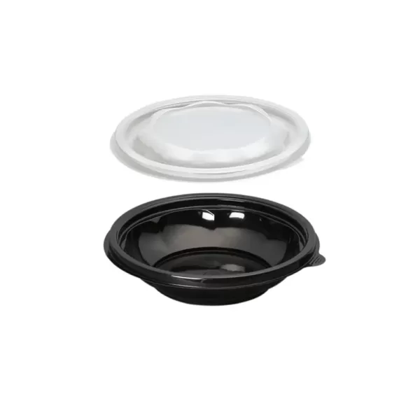 OST 750 – Assiette étanche micro-ondable noir 750 ml avec couvercle transparent