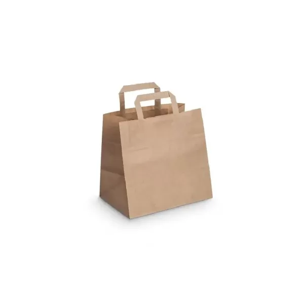 Sac Kraft 28×15 x30 – Sac de groupage en Kraft brun avec poignée plate