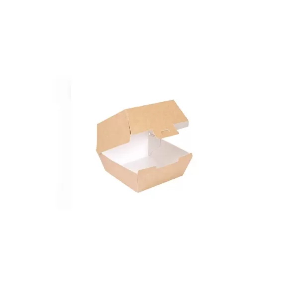 BURGER BOX  – Burger box en kraft brun non imprimé 120 X 120 X 80