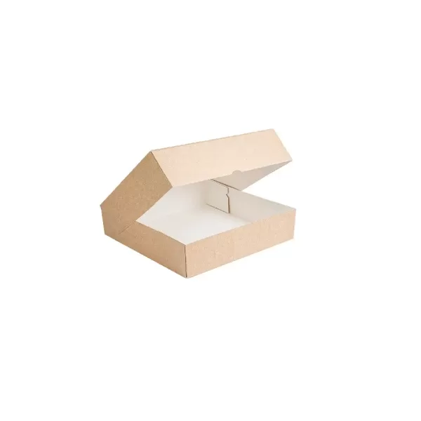 Boîte à Gâteau 20x 20x7 cm en Kraft Brun alimentaire
