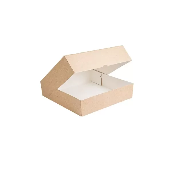 Boîte à Gâteau 25x 25x7 cm en Kraft Brun alimentaire