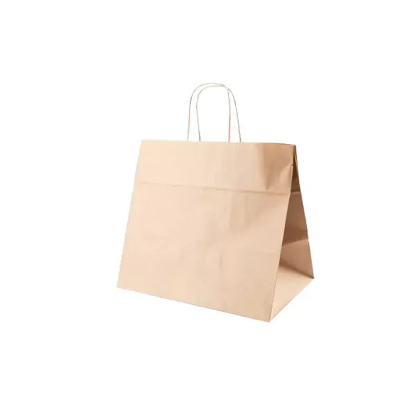 Sac Kraft 32x 21 x 32 – Sac de groupage en Kraft brun avec poignée torsadée soufflet 21 cm