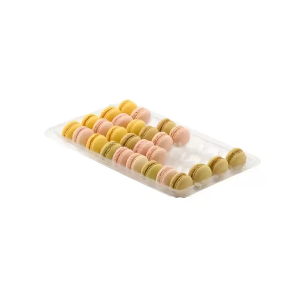TM 36 – Barquette avec couvercle transparent pour 36 pièces de macarons