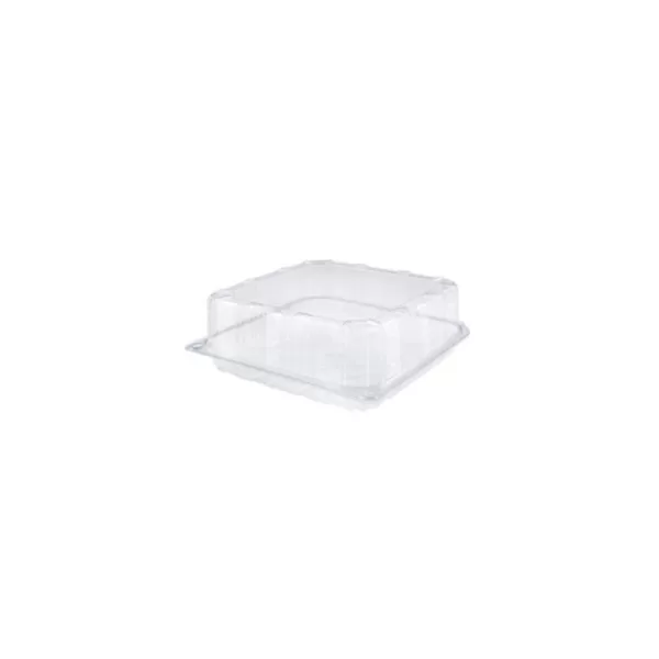 V01802/P – Barquette rectangulaire avec couvercle attaché pour 4 morceaux de gâteaux 180 x 180 x 65 mm