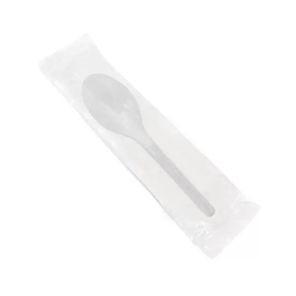 Cuillère NOVA emballée – Cuillère transparente emballée alimentaire en plastique
