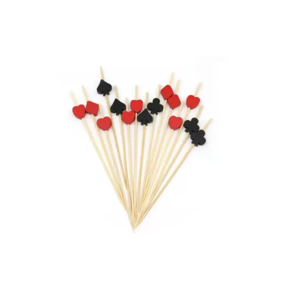 Pique 437-14 – Pique en bois avec coeur carreau trèfle