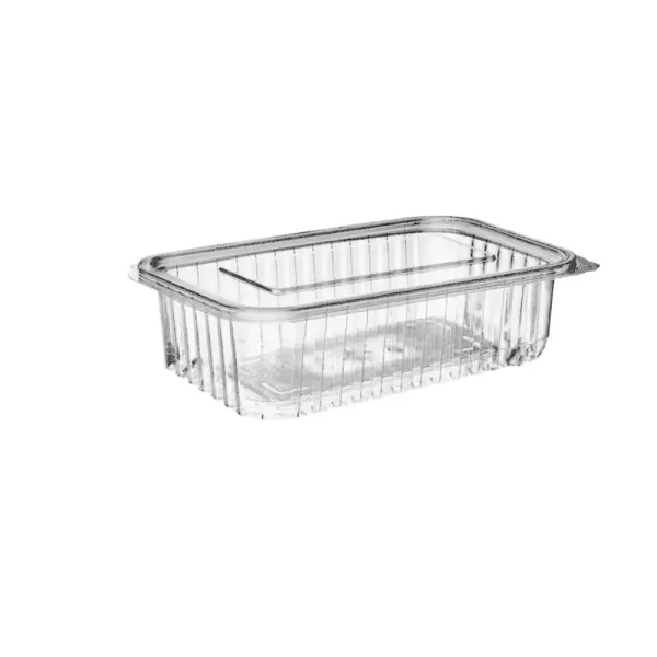 LAR 1235 – Barquette rectangulaire transparente 750 cc avec couvercle attaché