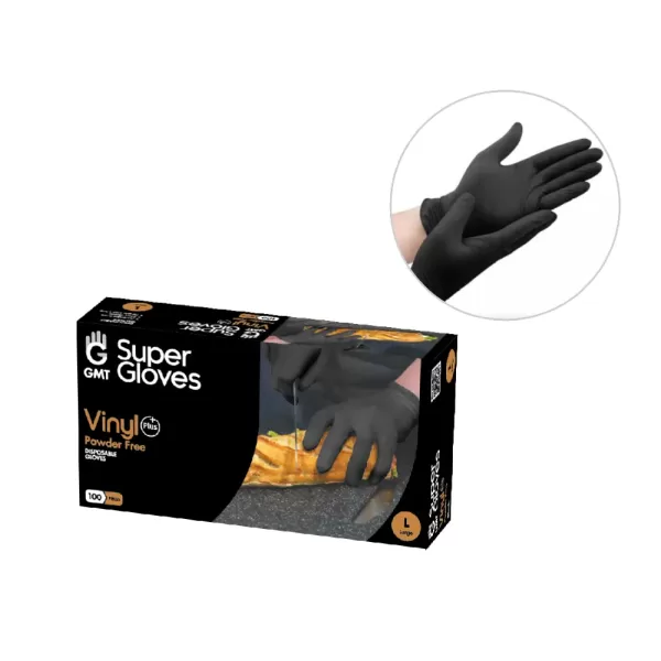 GMT VINYLE NOIR L OU M – Gant noir jetable à usage unique