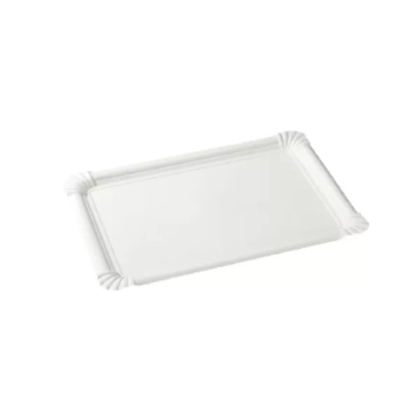 Plateau 22.5*16 cm rectangulaire en carton blanc