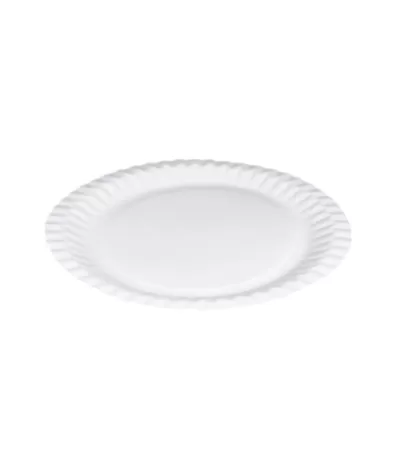 Assiette Ø23 cm ronde en carton blanc