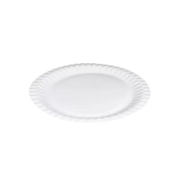 Assiette Ø23 cm ronde en carton blanc