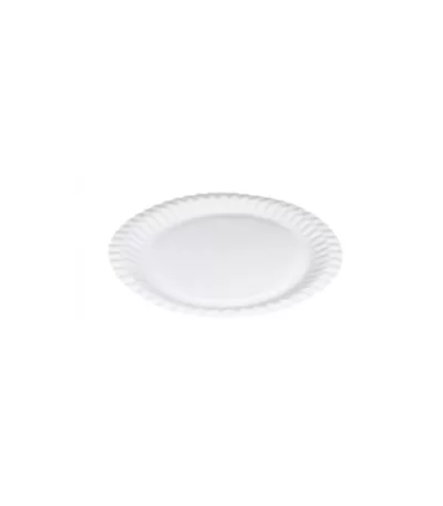 Assiette Ø18 cm ronde en carton blanc