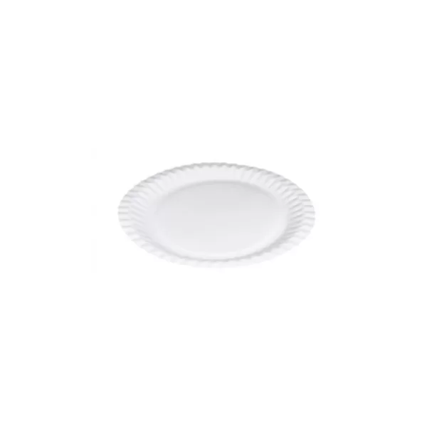 Assiette Ø18 cm ronde en carton blanc
