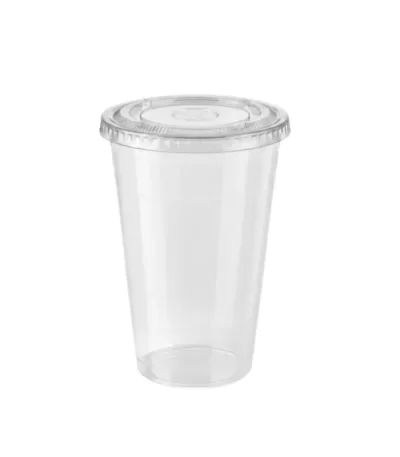 Gobelet transparent en plastique avec couvercle plat 500 CC
