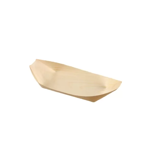 50043 VERRINE BATEAU 85×55 mm -  Verrine en bois en forme de petit bateaualimentaire – 8,5×5,5 cm