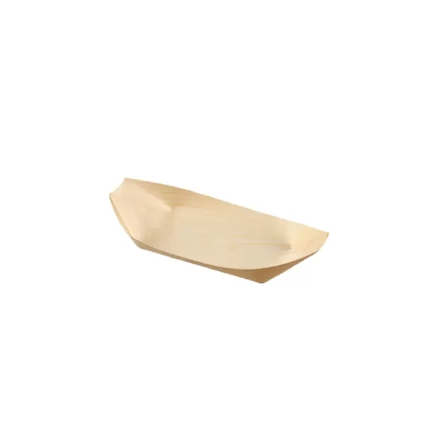 50040 VERRINE BATEAU 65×42 mm - Verrine en bois en forme de petit bateaualimentaire – 6,5 × 4,2 cm