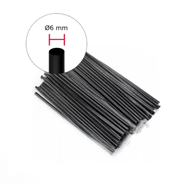 PAILLE NOIR Ø 6 mm – Paille noir emballé individuellement dans un sachet en OPP Ø 6 mm