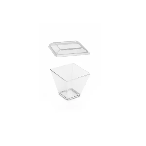 Verrine carre MK11 60 cc – Verrine carre  PS cristal 60 ml