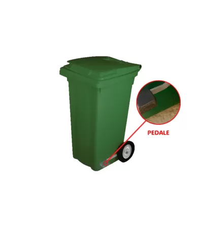 Poubelle avec Pédale120 L Verte – Plastique Résistant,