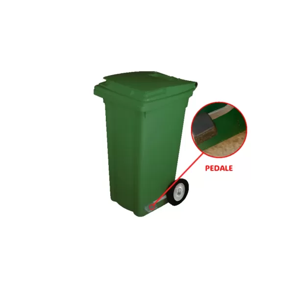 Poubelle avec Pédale120 L Verte – Plastique Résistant,