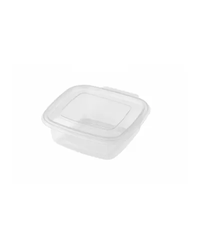 Barquette carrée micro-ondable étanche avec couvercle attaché
