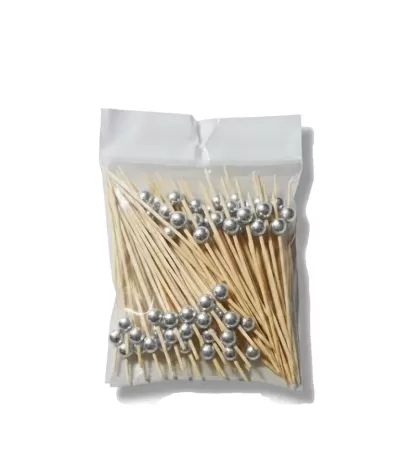 Pique 437 – Pique apéritif décoratif 13 cm avec boule argent