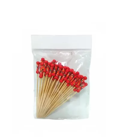 Pique 437 –13Pique extrémité décorative en bois rouge 13 cm